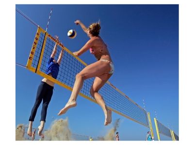 Funtec Pro Beachvolleyballnetz (für stationäre Beachvolleyball-SPIELPFOSTEN)